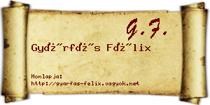 Gyárfás Félix névjegykártya